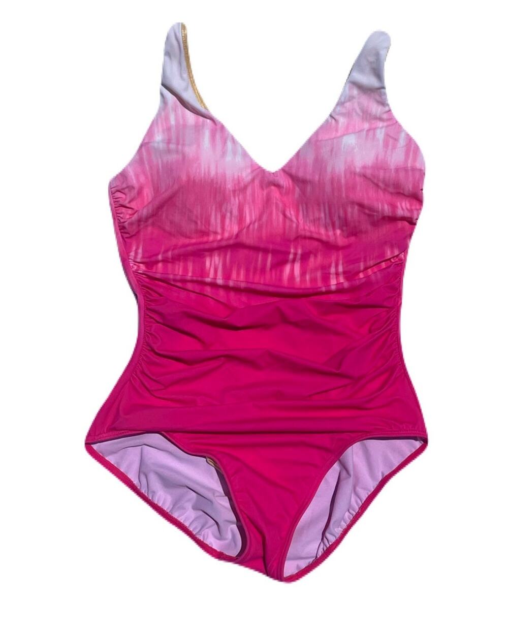 Talbots Miraclesuit Pink Blockbuster Dip dye One Piece size 10